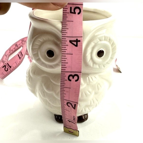 Adorable white and brown ceramic owl - Picture 11 of 12